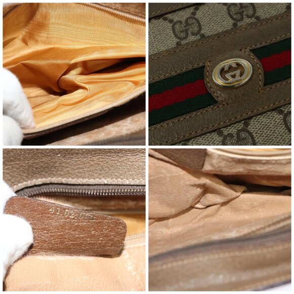 GUCCI GG Supreme Web Sherry Line Shoulder Bag PVC Beige 41 02 090 Auth ki5836 - Picture 12 of 13